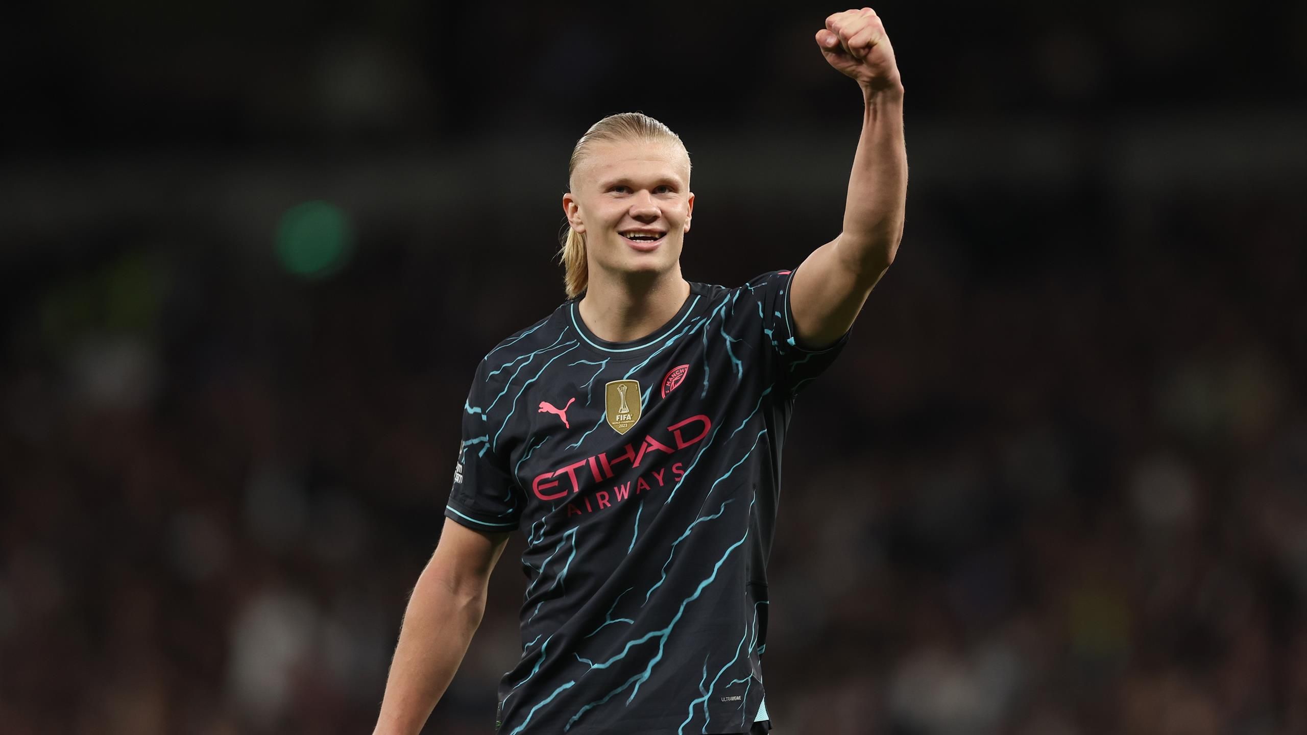 Erling Haaland’s double put Manchester City within touching distance of an unprecedented fourth successive Premier League title as they beat Tottenham Hotspur 2-0 away on Tuesday.