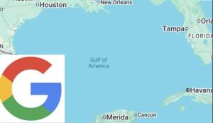 Google Maps don update di name of di Gulf of Mexico to "Gulf of America" for users